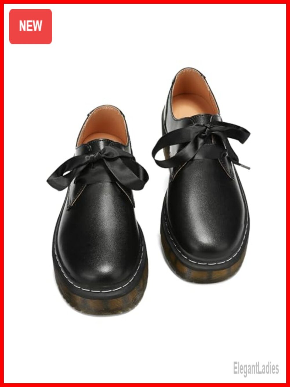 Women Lace-Up Platform Chunky Loafers Lug Sole Oxford Shoes Business Work